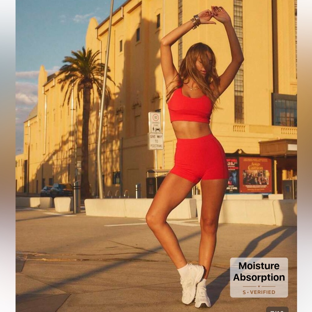 Cute Red Women's Athletic Workout Set
